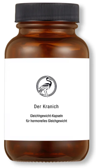 Der Kranich - Behälter mit Etikett